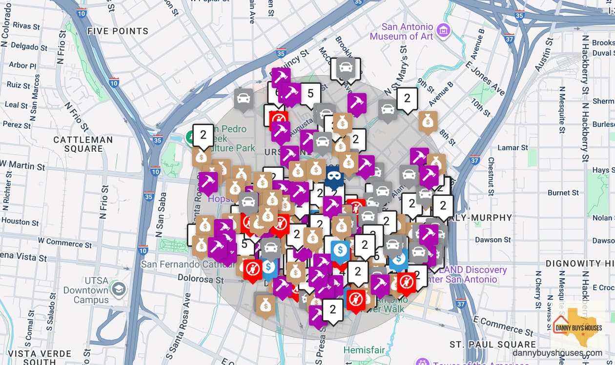 Crime map of the Downtown neighborhood