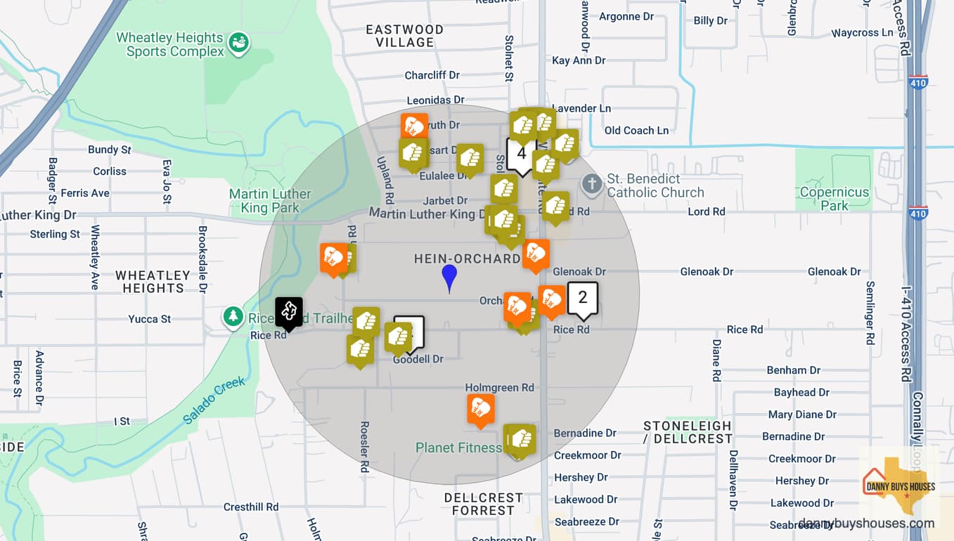 Crime map of Hein-Orchard neighborhood