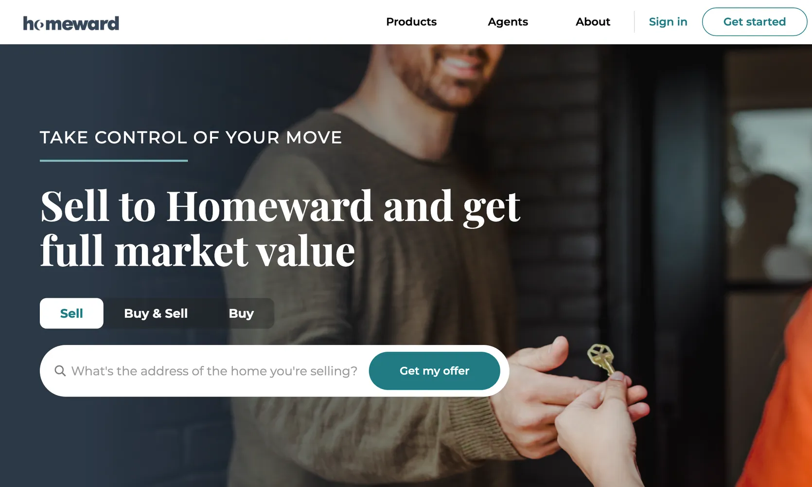 Homeward's iBuyer platform showing a well-maintained San Antonio home valuation