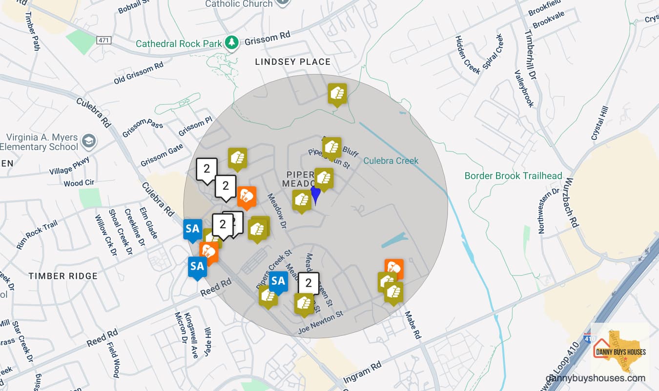 Crime map of the Pipers Meadow neighborhood