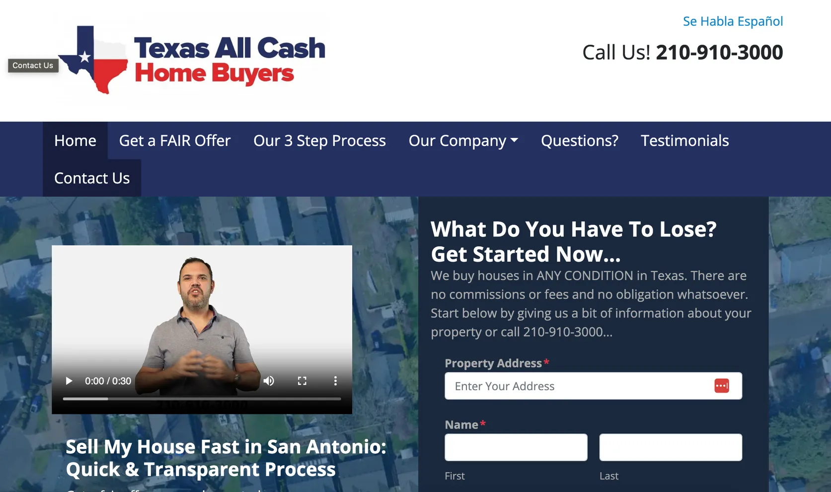 Texas All Cash Home Buyers team purchasing a distressed property in San Antonio
