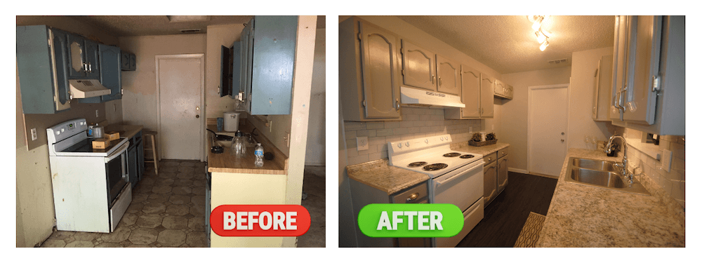 before and after of another kitchen