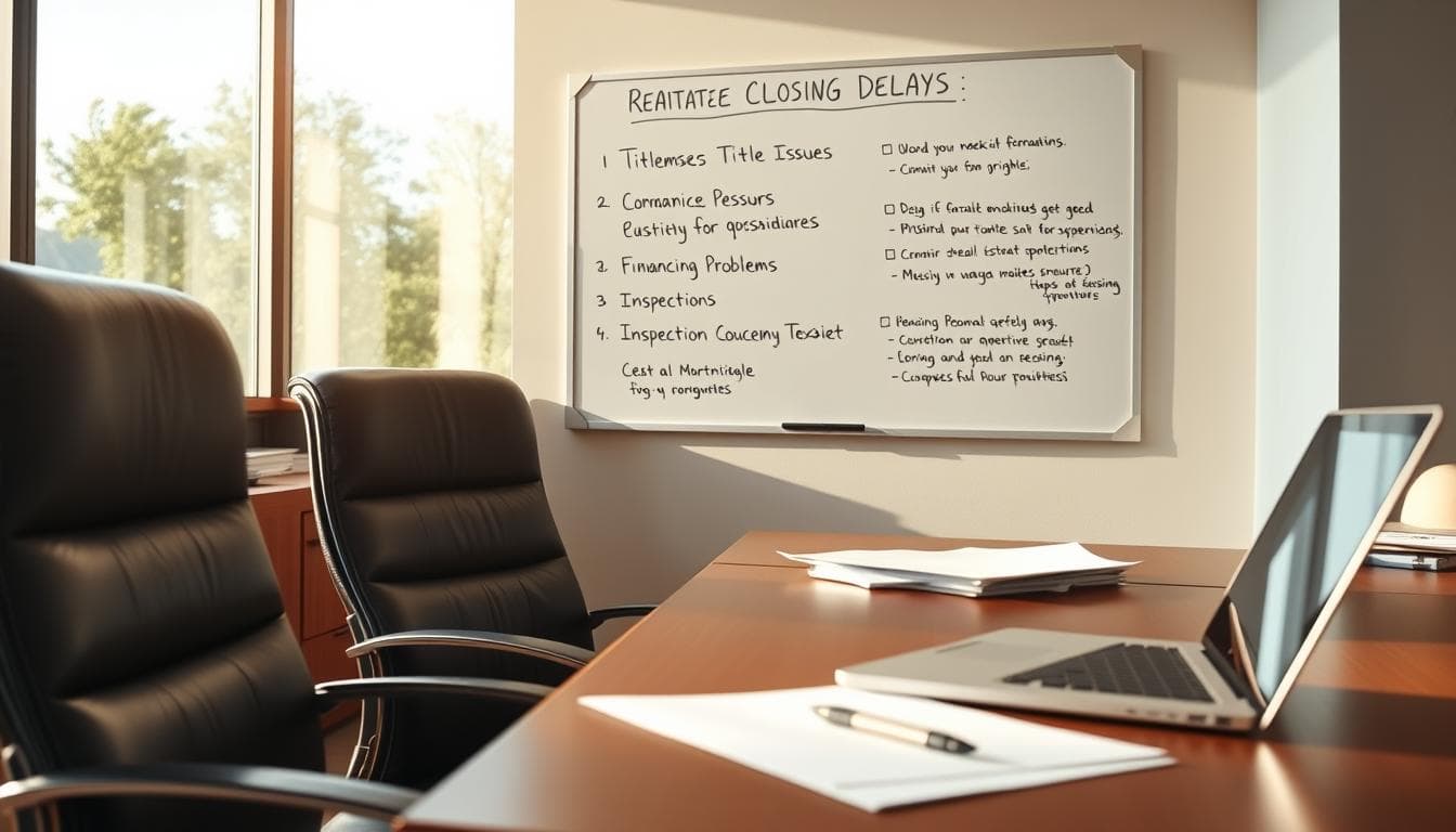 closing delays listed on whiteboard