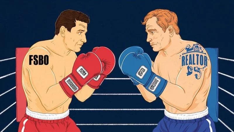 selling by owner vs selling with a realtor boxing match