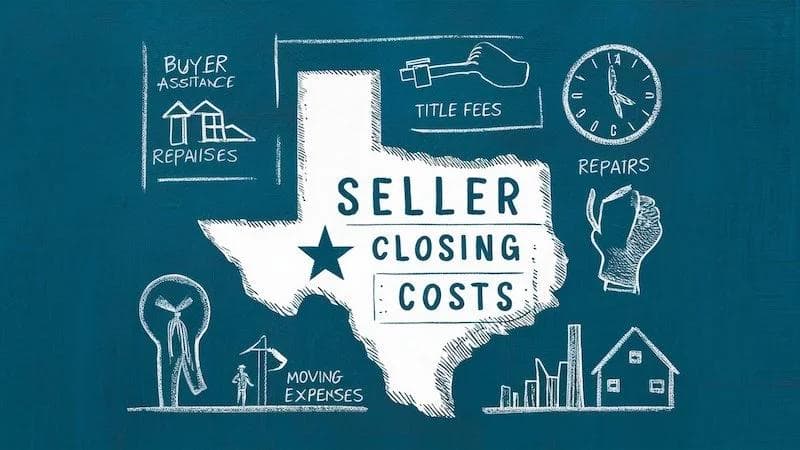 whiteboard with texas seller closing costs