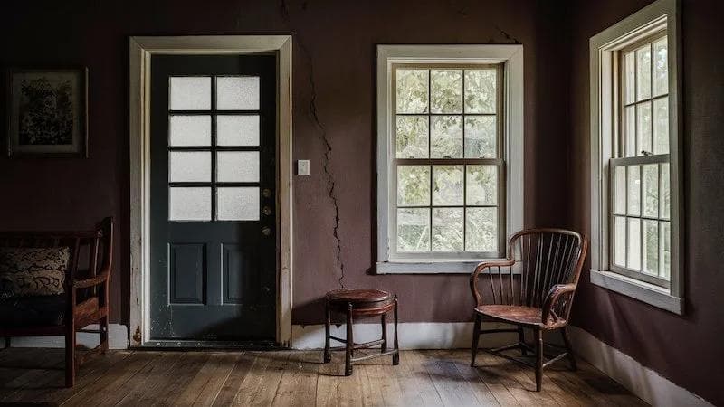 house with cracks in the wall due to foundation problems