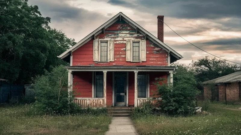old house in Texas with peeling paint
