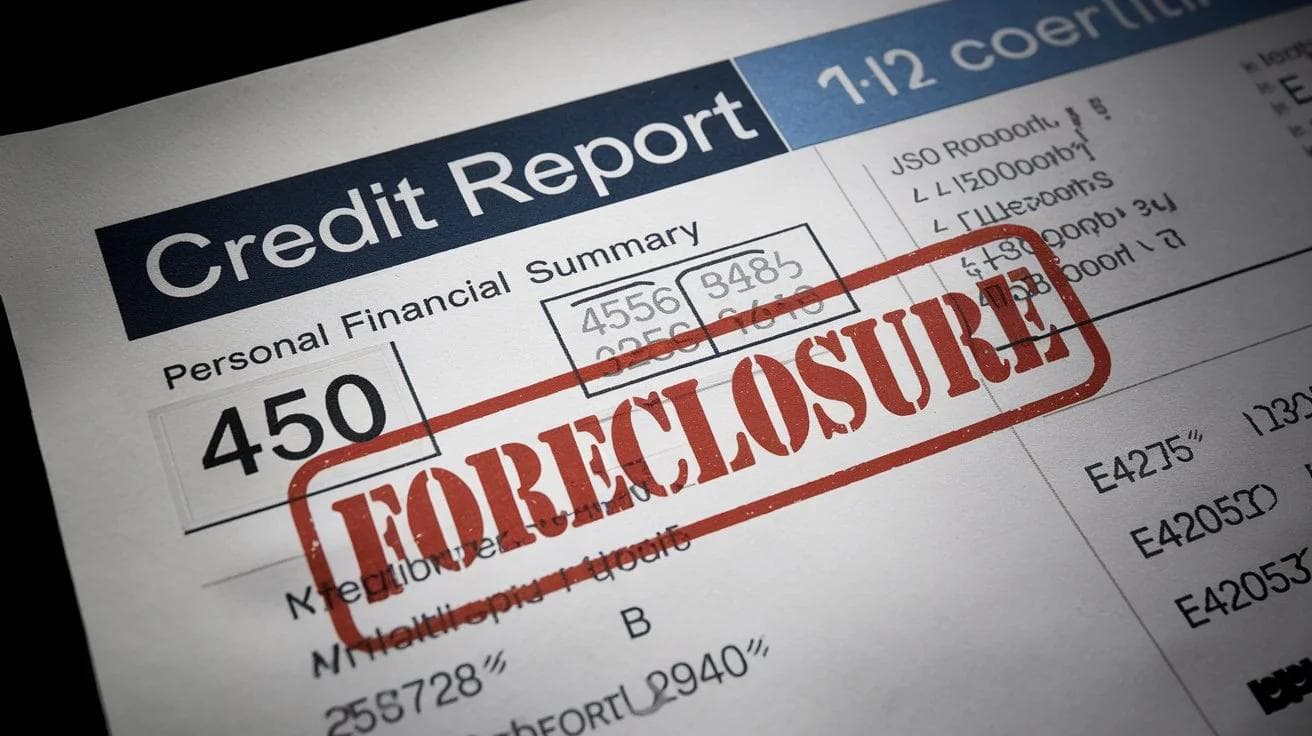 credit reportt showing foreclosure