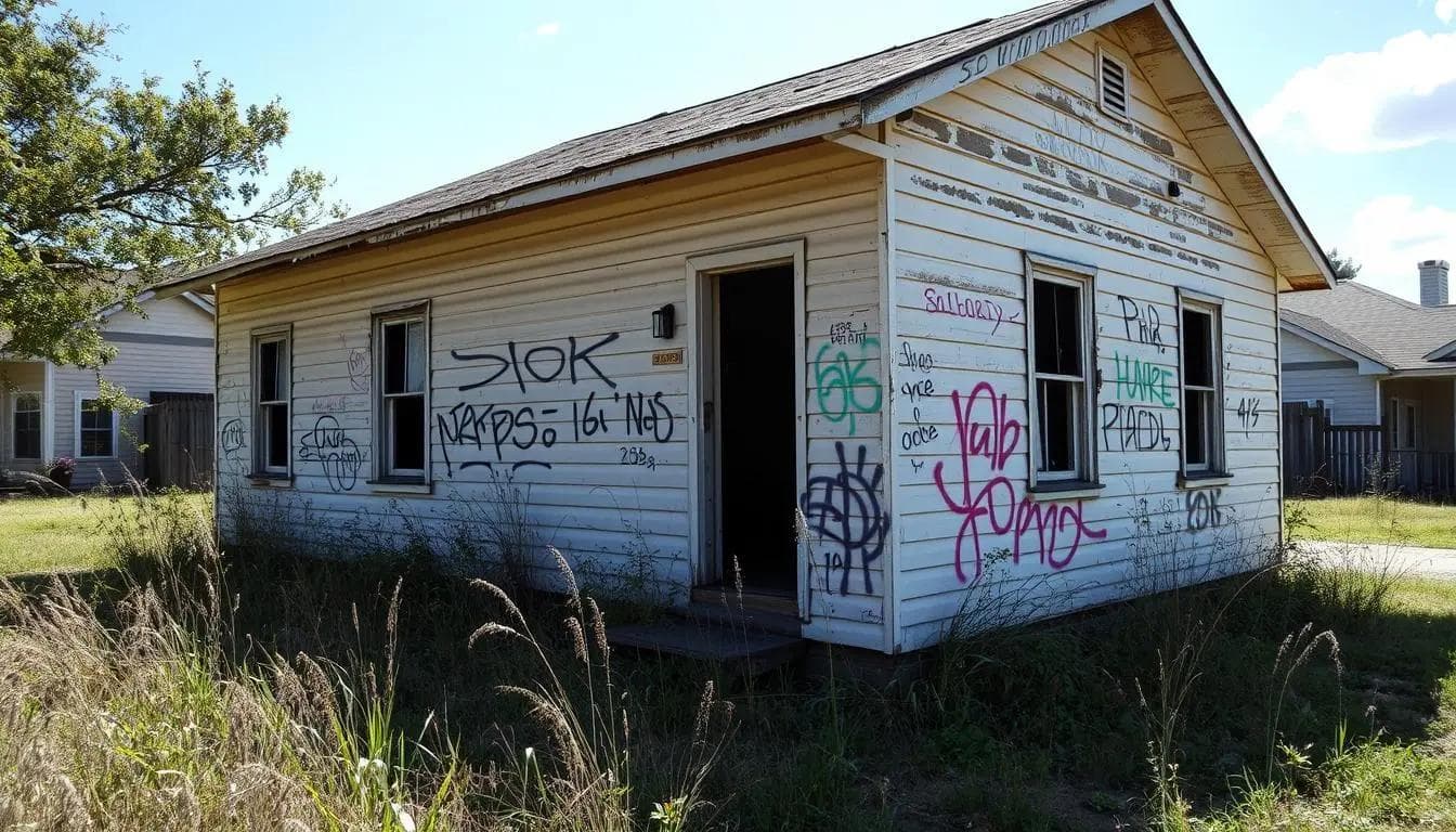 vandalized house in san antonio texas