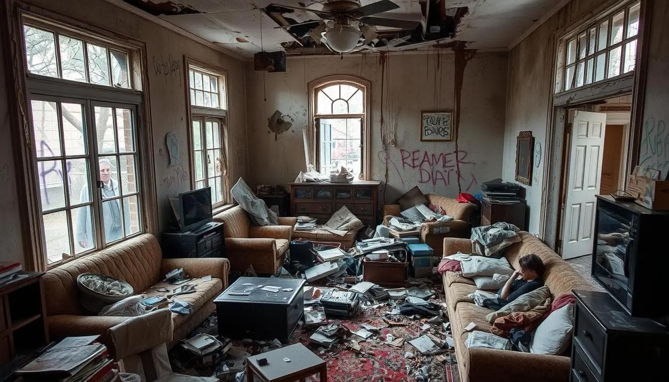 tenant destroys house