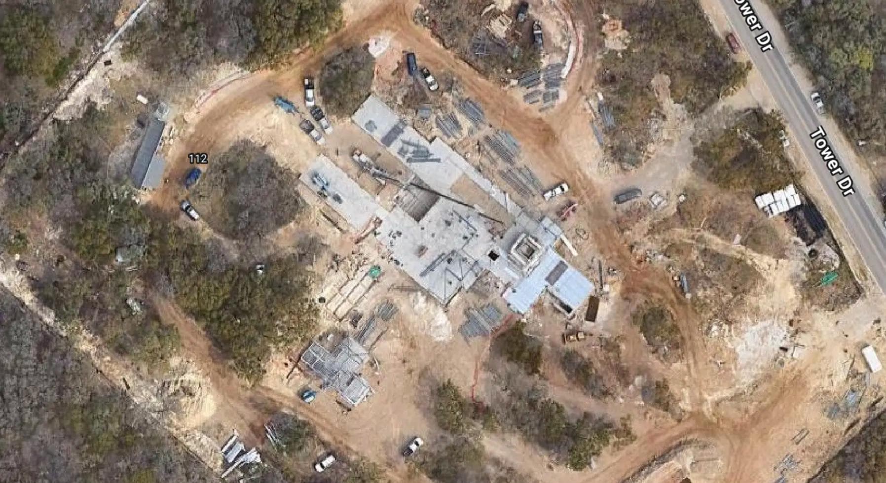 Tower Drive House Aerial View