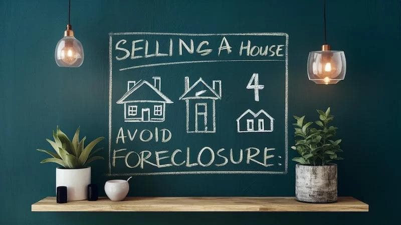 selling house to avoid foreclosure chalk board