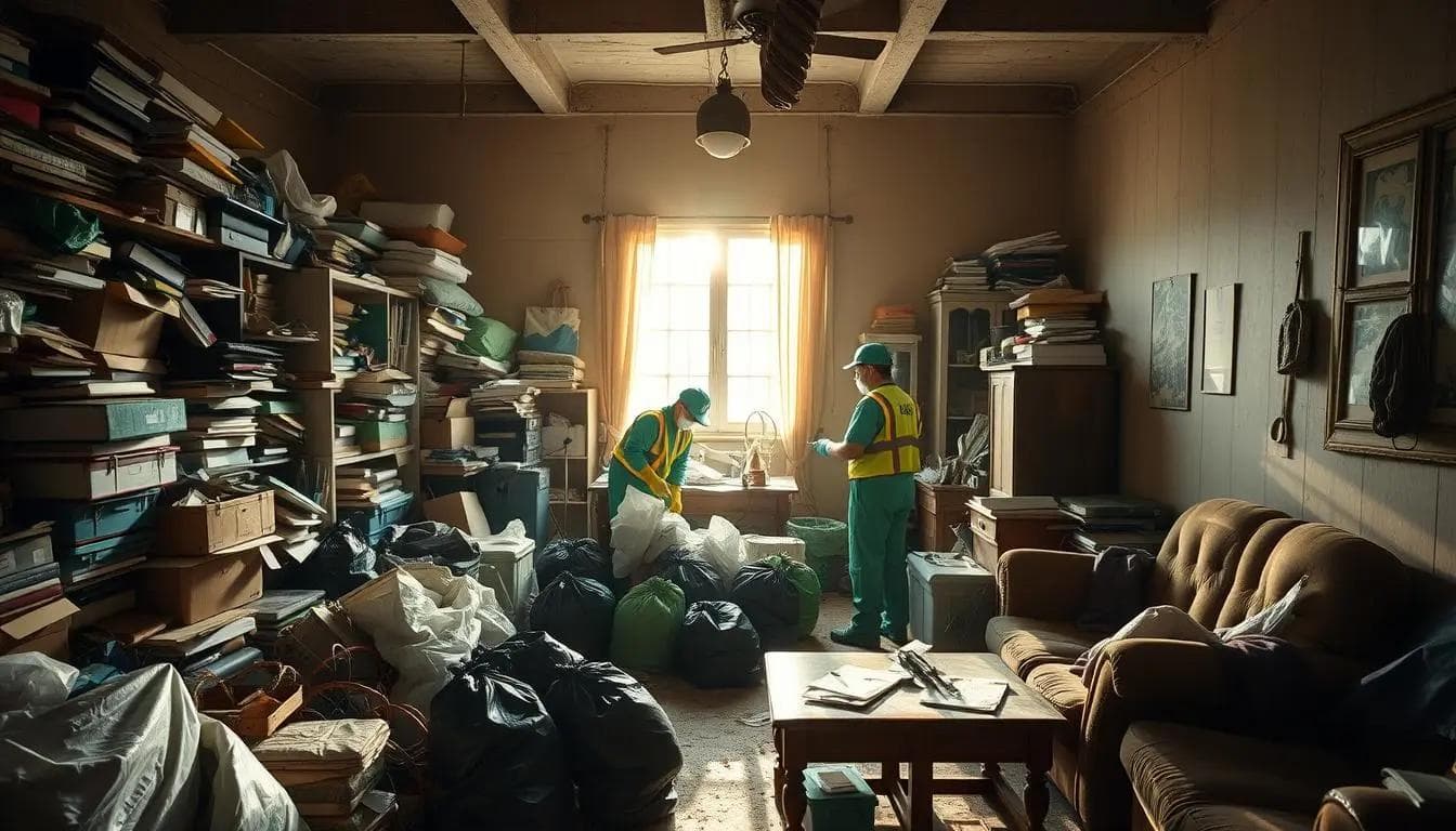 hoarder house being organized