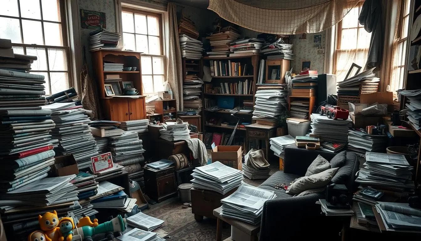 hoarder house with everything in it