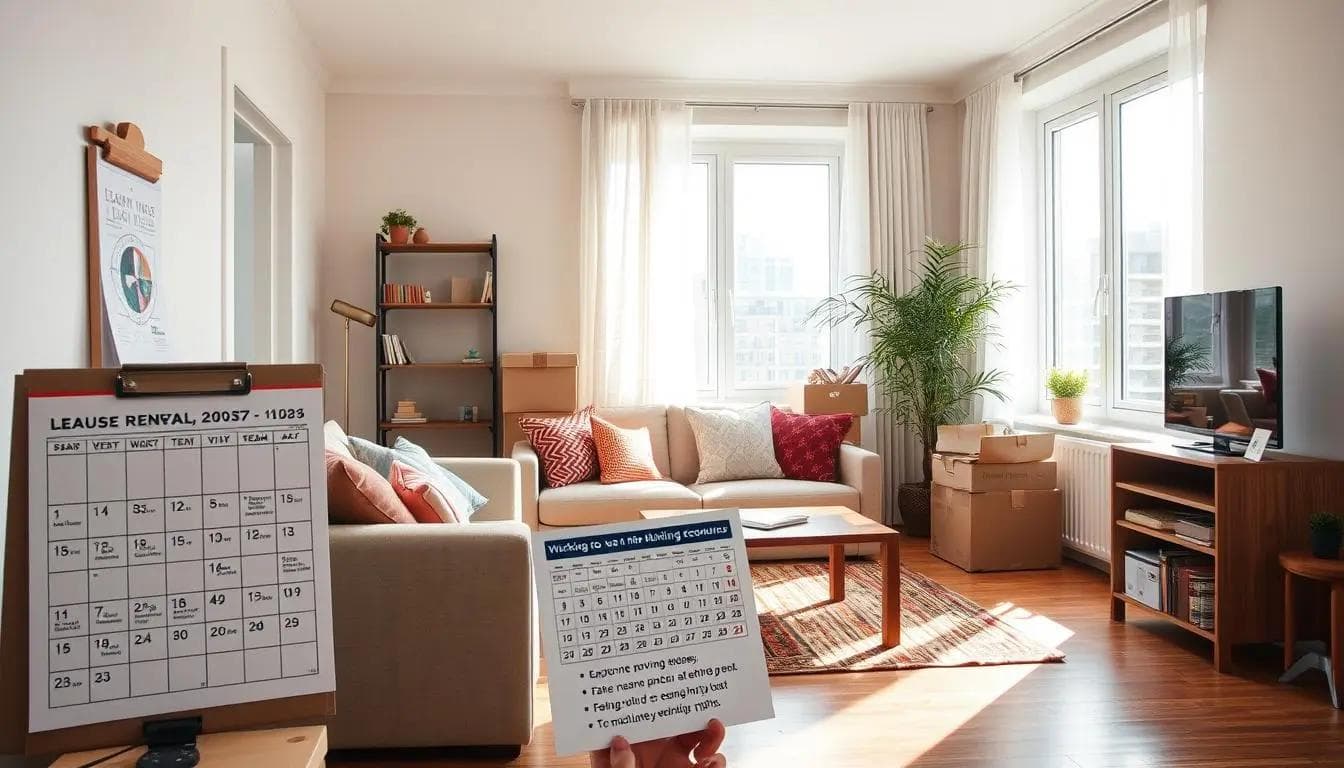 calendar showing rental lease agreement timeline